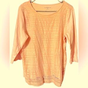 Croft & Barrow light pink women’s top; XL; GUC; color is a light peach/pinkish